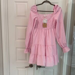 Pink Gingham Kids Dress